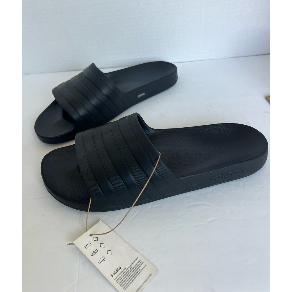 NWT Adidas Adilette Comfort Slide Black Pool Shower‎ Sandals F35550 Sz  M10- W11